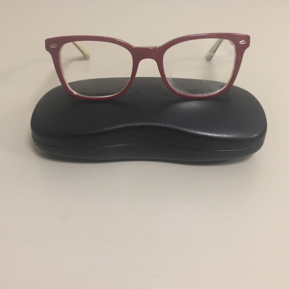 Ray Ban Eye Glasses Maroon/Burgundy